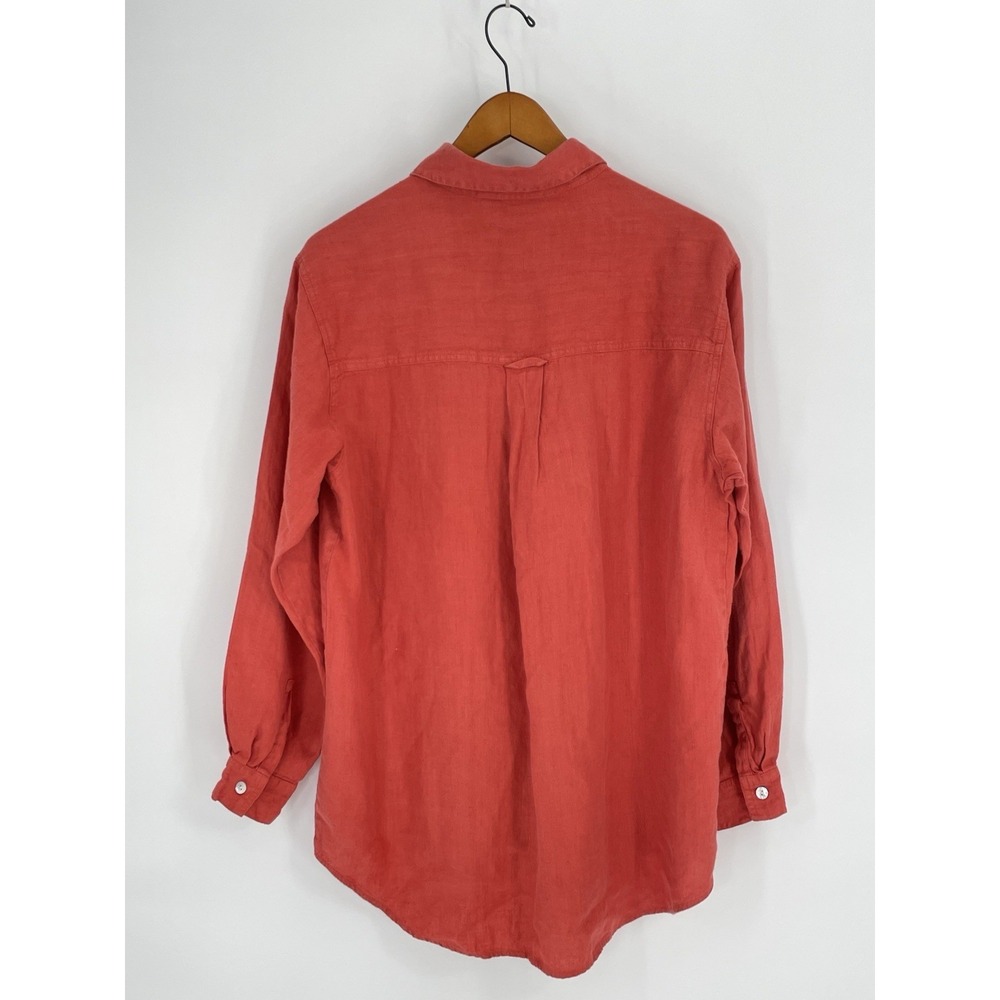 Vintage 90'S CHICO'S DESIGNs Men's long-sleeved linen shirt size L‎ (2) Orange - Picture 8 of 9
